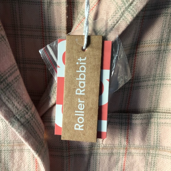 Roller Rabbit peach plaid light-weight flannel belted Emery dress. - Picture 4 of 7